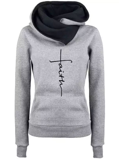 Women's Faith Embroidered Hoodies Sweatshirts