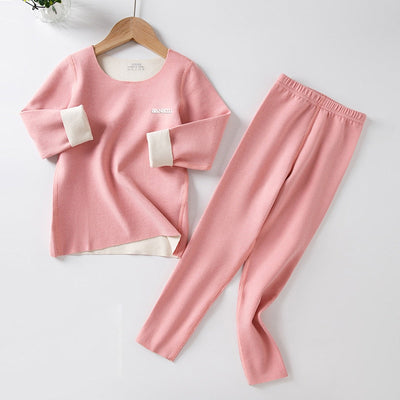 Unisex Children Winter Thermal Underwear Suit Pyjamas Sets