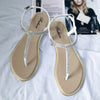 New Flat Bling Clip T-type Fashion  Buckle Beach Ladies Sandals