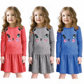 Cat Baby Girls Dress Long Sleeve Blouses Children Clothes Girl Dresses Princess Cotton Outfits