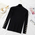 Thick Women’s  sweater pullovers long sleeve button o-neck  Sweater Female Slim knit top soft jumper tops