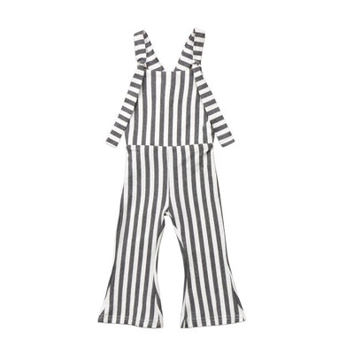 Toddler Stripe Romper Bell-Bottom Pants