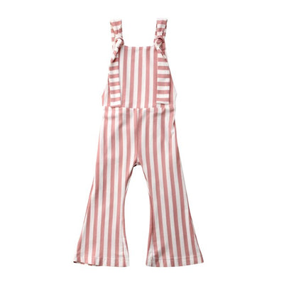 Toddler Stripe Romper Bell-Bottom Pants