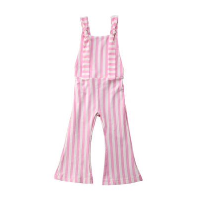 Toddler Stripe Romper Bell-Bottom Pants