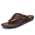 Beach Men's Leather Slippers