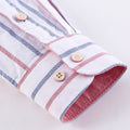 100% Cotton Oxford Striped Shirt Single Patch Pocket Long Sleeve Standard-fit Comfortable Thick Button-down Shirts