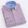 100% Cotton Oxford Striped Shirt Single Patch Pocket Long Sleeve Standard-fit Comfortable Thick Button-down Shirts