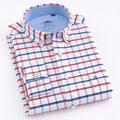 100% Cotton Oxford Striped Shirt Single Patch Pocket Long Sleeve Standard-fit Comfortable Thick Button-down Shirts