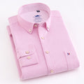 100% Cotton Oxford Striped Shirt Single Patch Pocket Long Sleeve Standard-fit Comfortable Thick Button-down Shirts