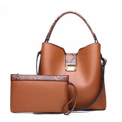 Leather Fashion Shoulder Handbags & Clutches(Set)