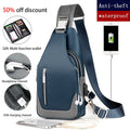 Men's USB charging Multifunction Crossbody Messenger Bags