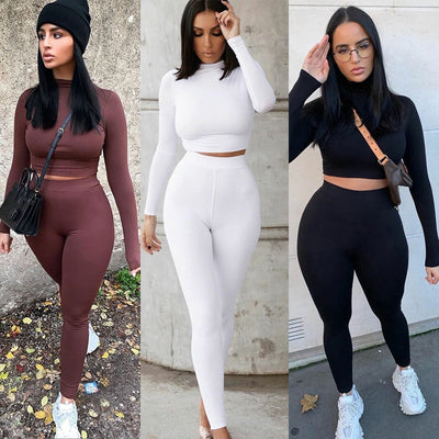 2pcs High Waist Tracksuits