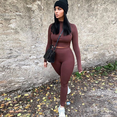 2pcs High Waist Tracksuits