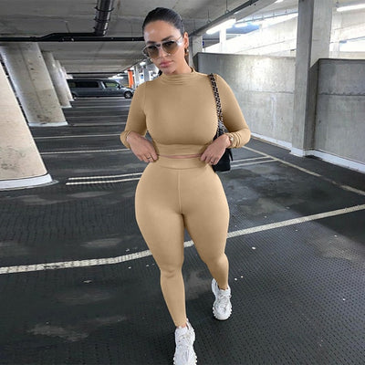 2pcs High Waist Tracksuits