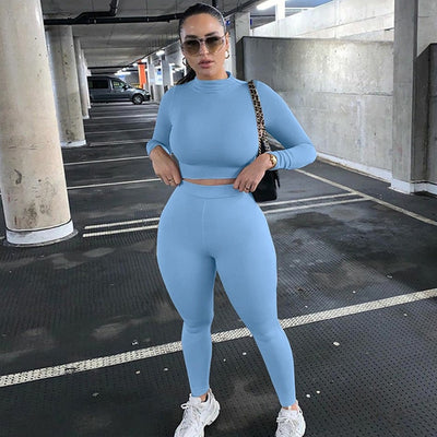 2pcs High Waist Tracksuits