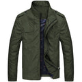 Autumn Winter Casual Solid Fashion Slim Bomber Jacket Men Overcoat