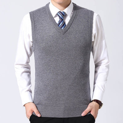 New Fashion Brand Sweater Man Pullovers Vest Slim Fit Knitwear Sleeveless Jumpers