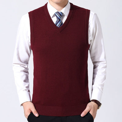 New Fashion Brand Sweater Man Pullovers Vest Slim Fit Knitwear Sleeveless Jumpers