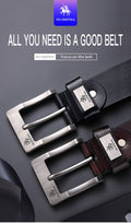 Genuine High--Quality Buckle Jeans Cowskin Casual Leather Belts