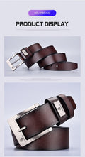 Genuine High--Quality Buckle Jeans Cowskin Casual Leather Belts