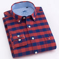 100% Cotton Oxford Striped Shirt Single Patch Pocket Long Sleeve Standard-fit Comfortable Thick Button-down Shirts