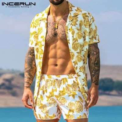 Men's Hawaiian Summer Short Sleeve Beach Wear