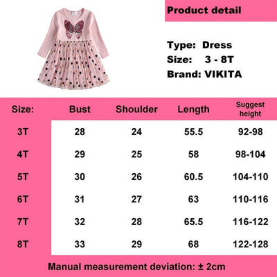 Butterfly Sequins Kids Long Sleeve Dresses