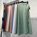 Elegant High Waist Side Tie  Wrap Skirts