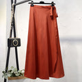 Elegant High Waist Side Tie  Wrap Skirts