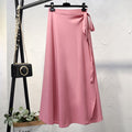 Elegant High Waist Side Tie  Wrap Skirts