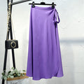 Elegant High Waist Side Tie  Wrap Skirts