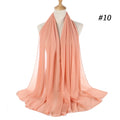 Solid Colour Chiffon Hijab Scarf Wrap Shawls Headband for Women