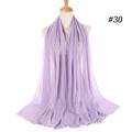 Solid Colour Chiffon Hijab Scarf Wrap Shawls Headband for Women