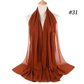 Solid Colour Chiffon Hijab Scarf Wrap Shawls Headband for Women