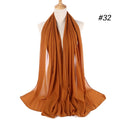 Solid Colour Chiffon Hijab Scarf Wrap Shawls Headband for Women