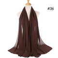 Solid Colour Chiffon Hijab Scarf Wrap Shawls Headband for Women