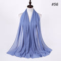 Solid Colour Chiffon Hijab Scarf Wrap Shawls Headband for Women