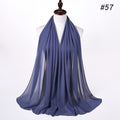 Solid Colour Chiffon Hijab Scarf Wrap Shawls Headband for Women