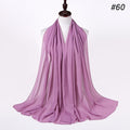 Solid Colour Chiffon Hijab Scarf Wrap Shawls Headband for Women