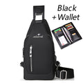 Men's USB charging Multifunction Crossbody Messenger Bags