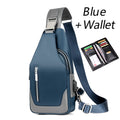 Men's USB charging Multifunction Crossbody Messenger Bags