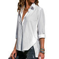 Fashion Long Sleeve Irregular Turn-down Collar Female Shirts