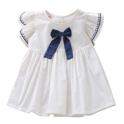 Cute Little Girl Long Sleeve  Lace Collar Jacquard Dress