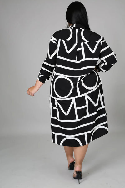 A-Line Plus Size Long Sleeve Loose Midi Dresses