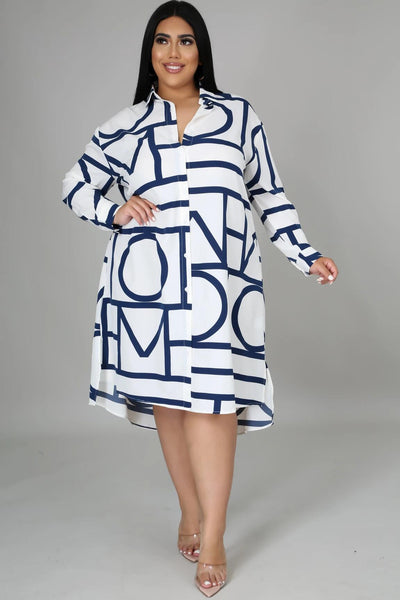 A-Line Plus Size Long Sleeve Loose Midi Dresses