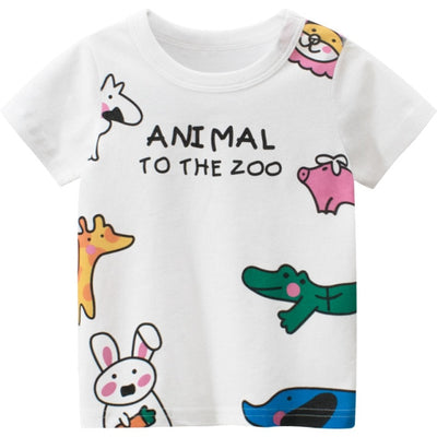 Comfortable Lovely Toddler Girls Short Sleeve Cartoon Cotton T-Shirt