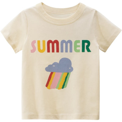 Comfortable Lovely Toddler Girls Short Sleeve Cartoon Cotton T-Shirt