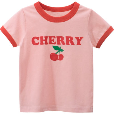 Comfortable Lovely Toddler Girls Short Sleeve Cartoon Cotton T-Shirt