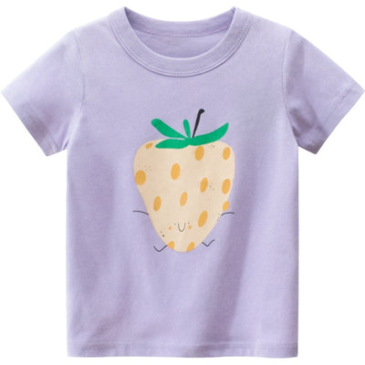 Comfortable Lovely Toddler Girls Short Sleeve Cartoon Cotton T-Shirt