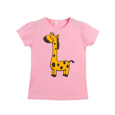 Comfortable Lovely Toddler Girls Short Sleeve Cartoon Cotton T-Shirt